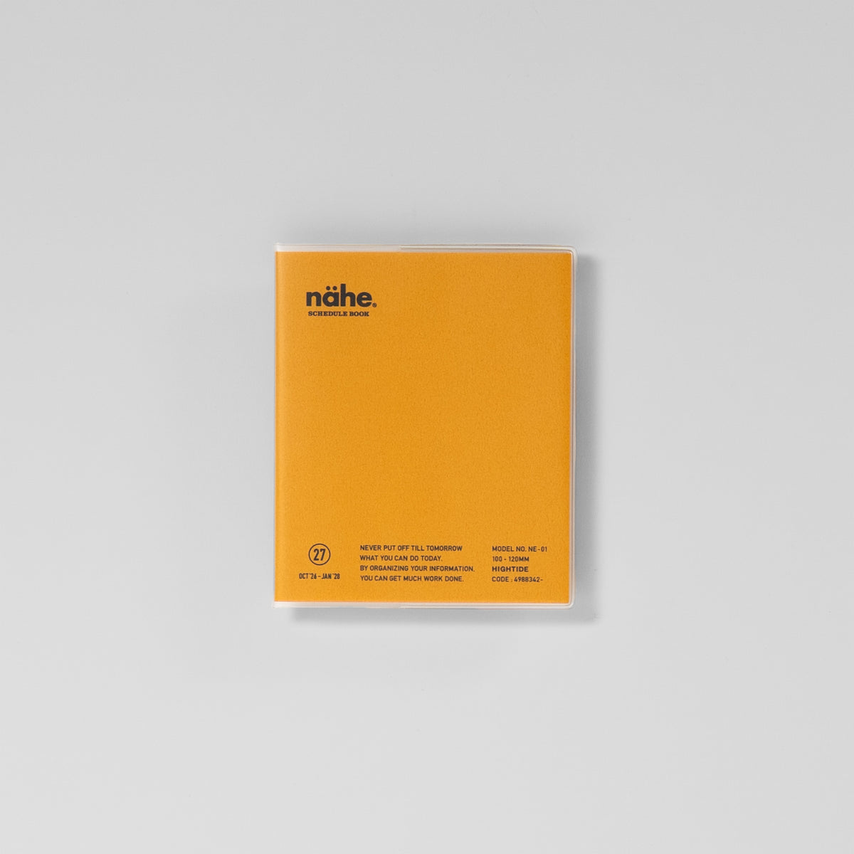 Monatskalender Nähe Square in Gelb – Ansicht durchs transparente Cover #Farbe_Yellow