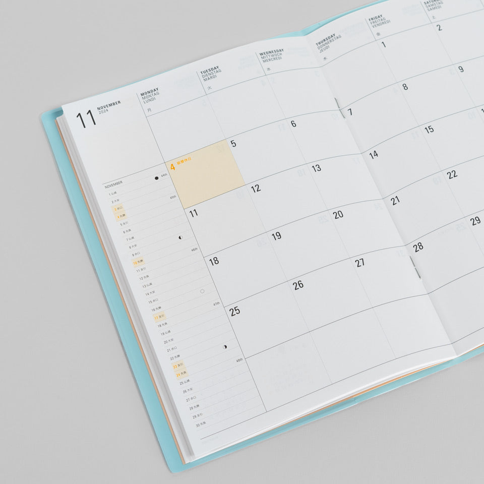 Monatskalender 2026 mit Tasche / Diary Iris B6
