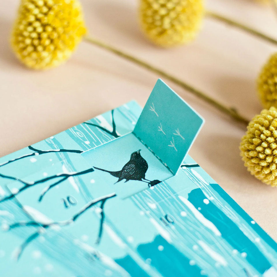 Postkarte Adventskalender Rehe