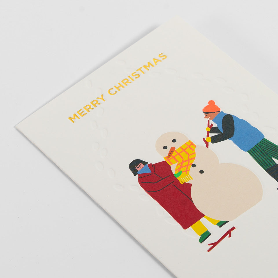 Weihnachtskarte Merry Christmas Schneemann
