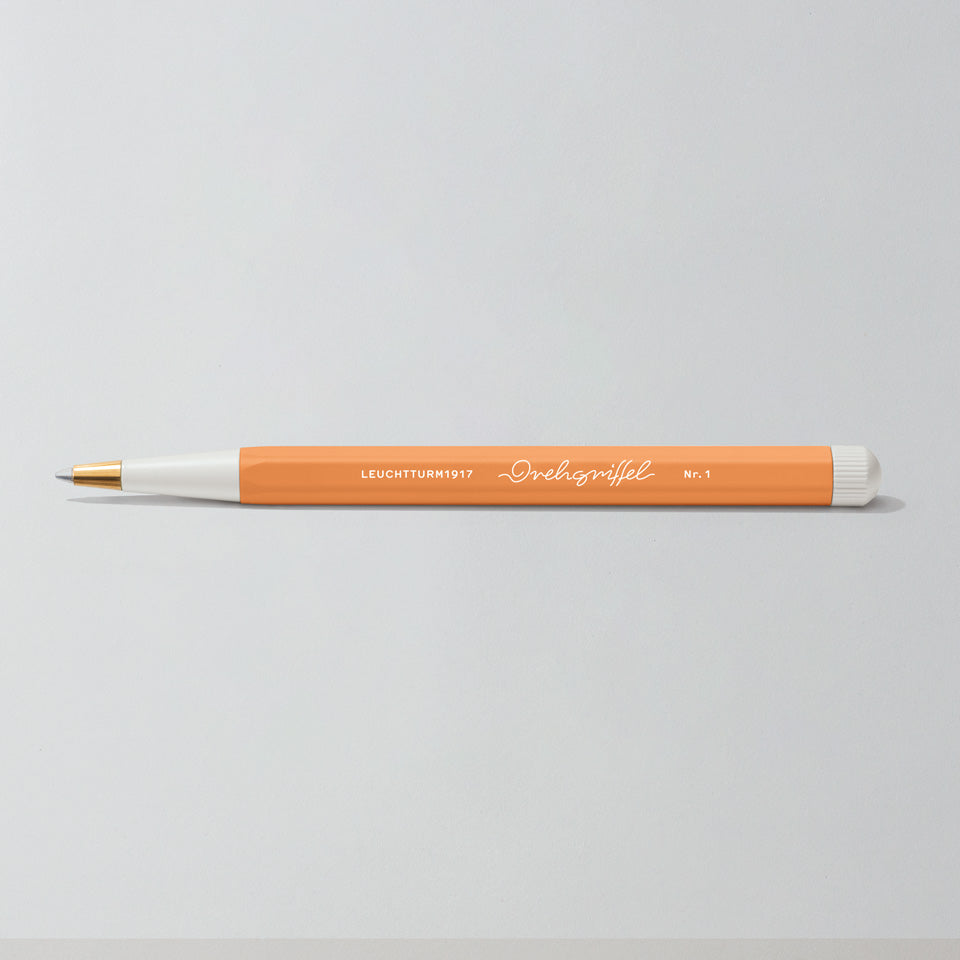 Leuchtturm Drehgriffel Kugelschreiber in Apricot, Aufsicht #Farbe_Apricot