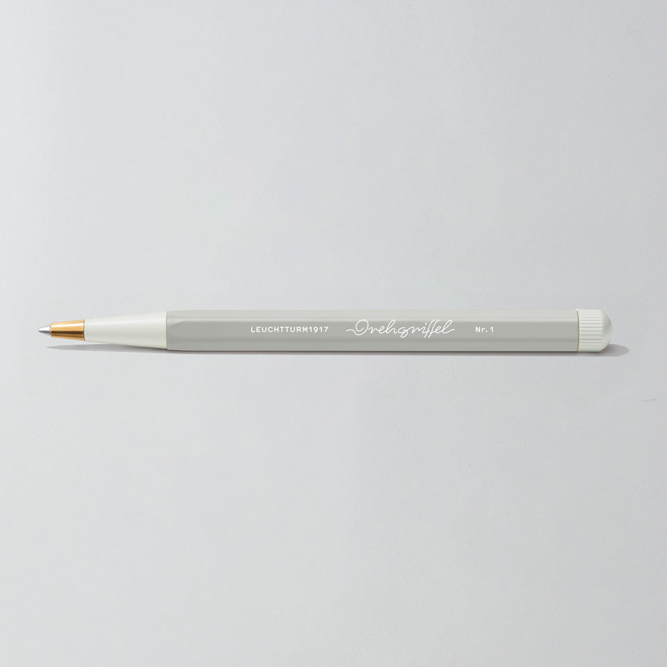 Leuchtturm Drehgriffel Kugelschreiber in Light Grey, Aufsicht #Farbe_Light Grey