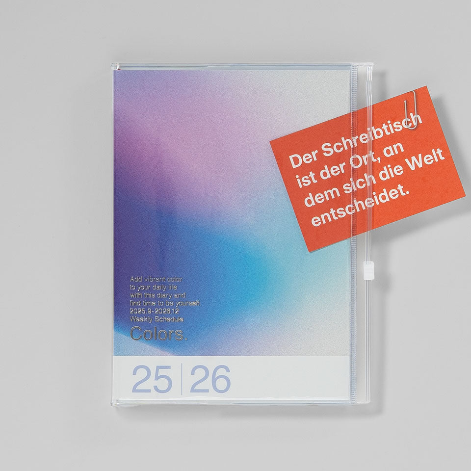 A5 Kalender 2025/26 mit Umschlagtasche Verlauf