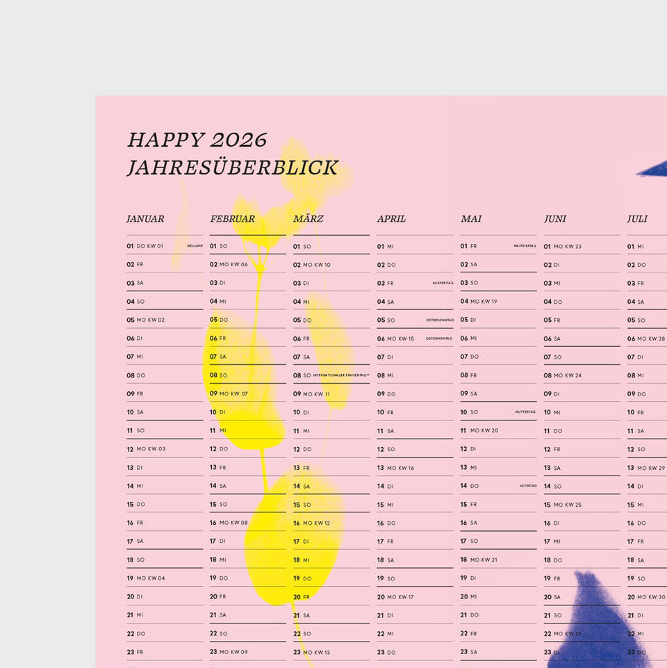 Wandkalender Happy 2026 A2 quer