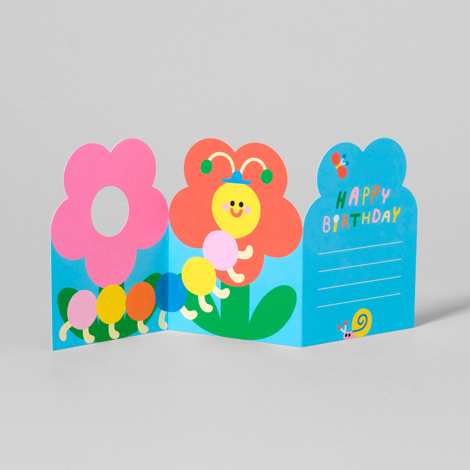 Geburtstagskarte Blume Leporello Karte