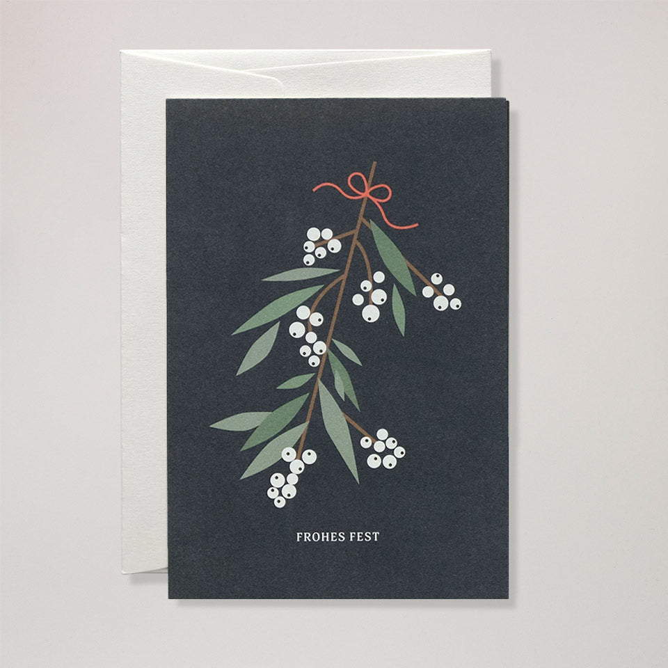 Weihnachtsgrußkarte Mistelzweig