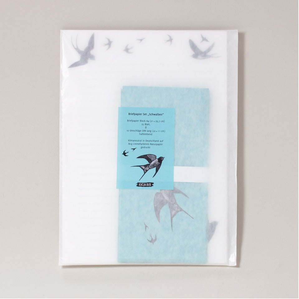 Briefpapierset Schwalben