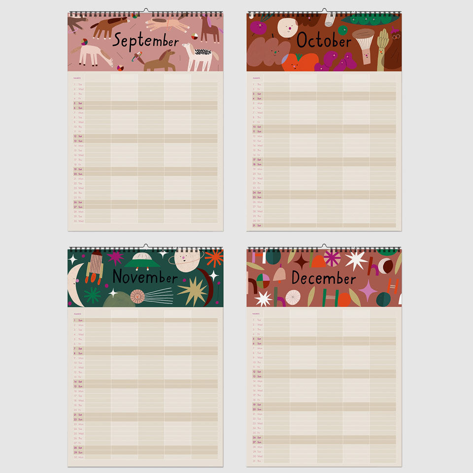 Nuukk Familienkalender 2026 / Ponys und Picknick