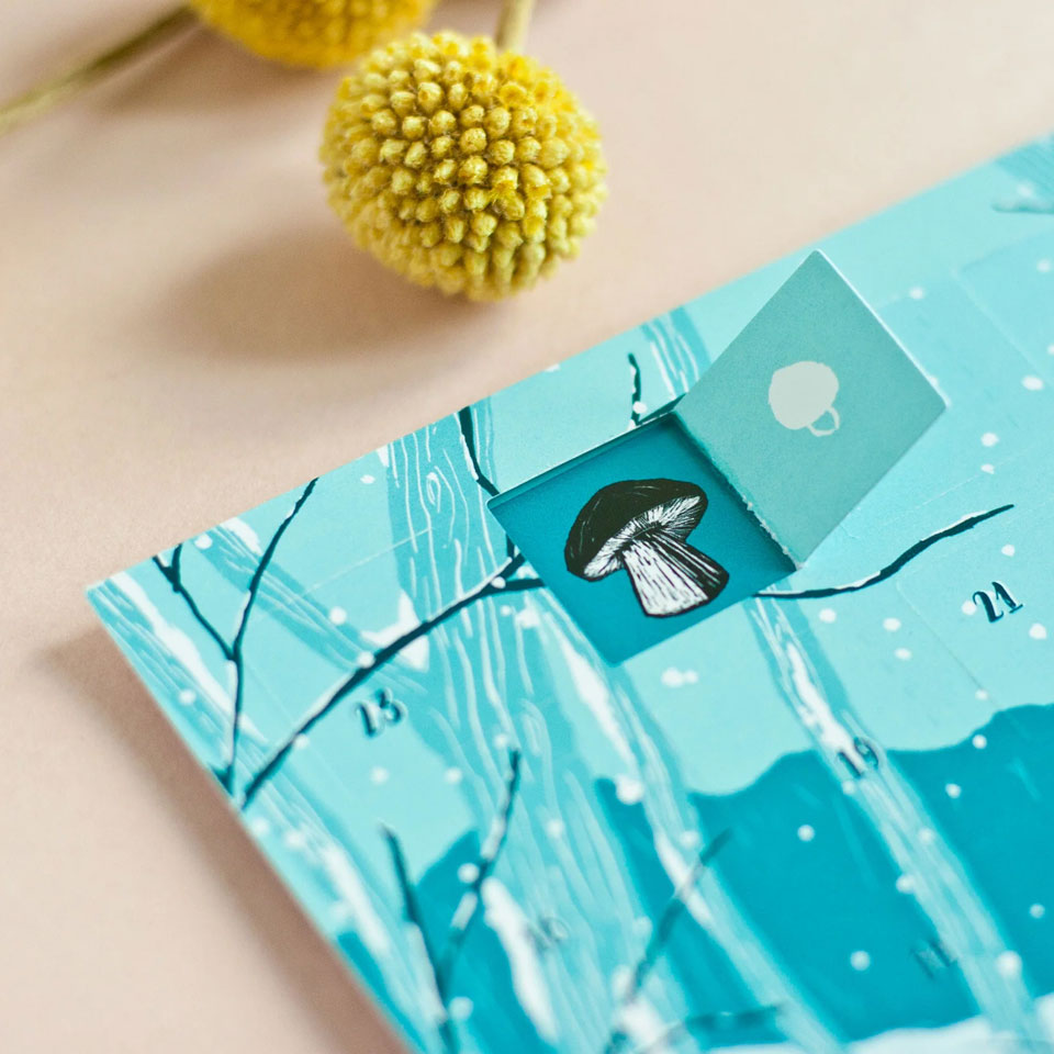 Postkarte Adventskalender Rehe