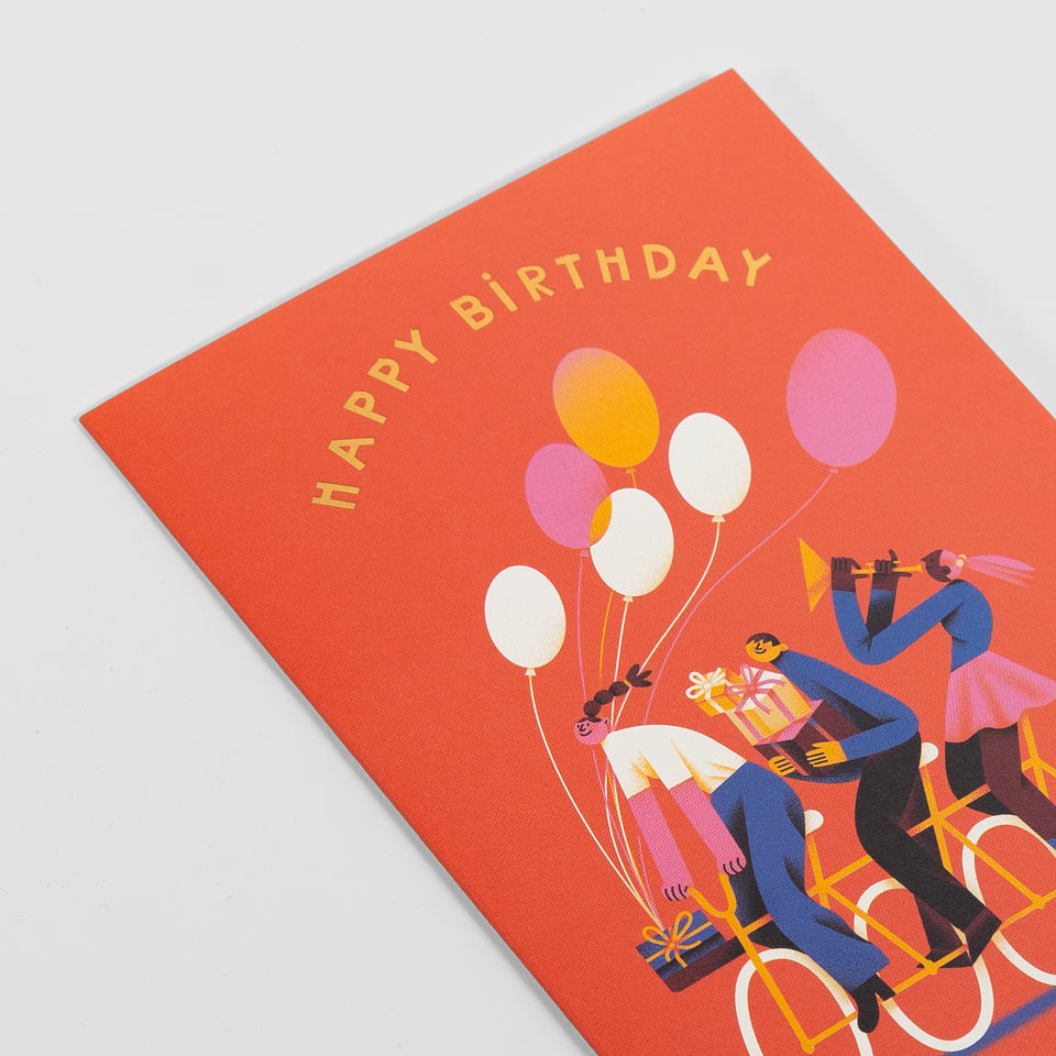 Geburtstagskarte Happy Birthday Fahrradgang