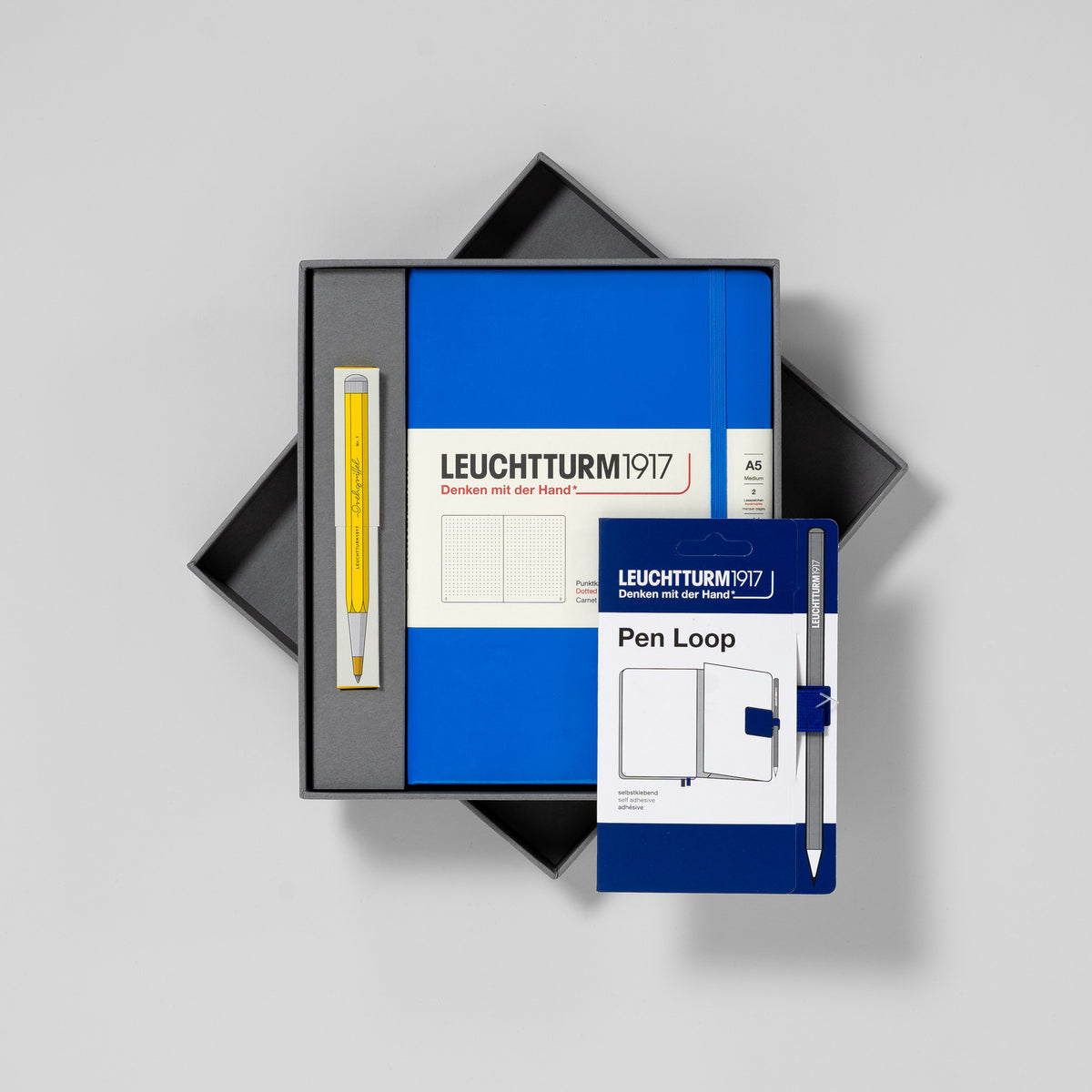Leuchtturm-Geschenkbox: Notizbuch & Drehgriffel-Gelschreiber