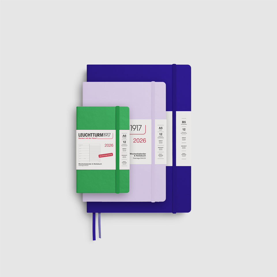 Wochenkalender und Notizbuch 2026 liniert / Hardcover