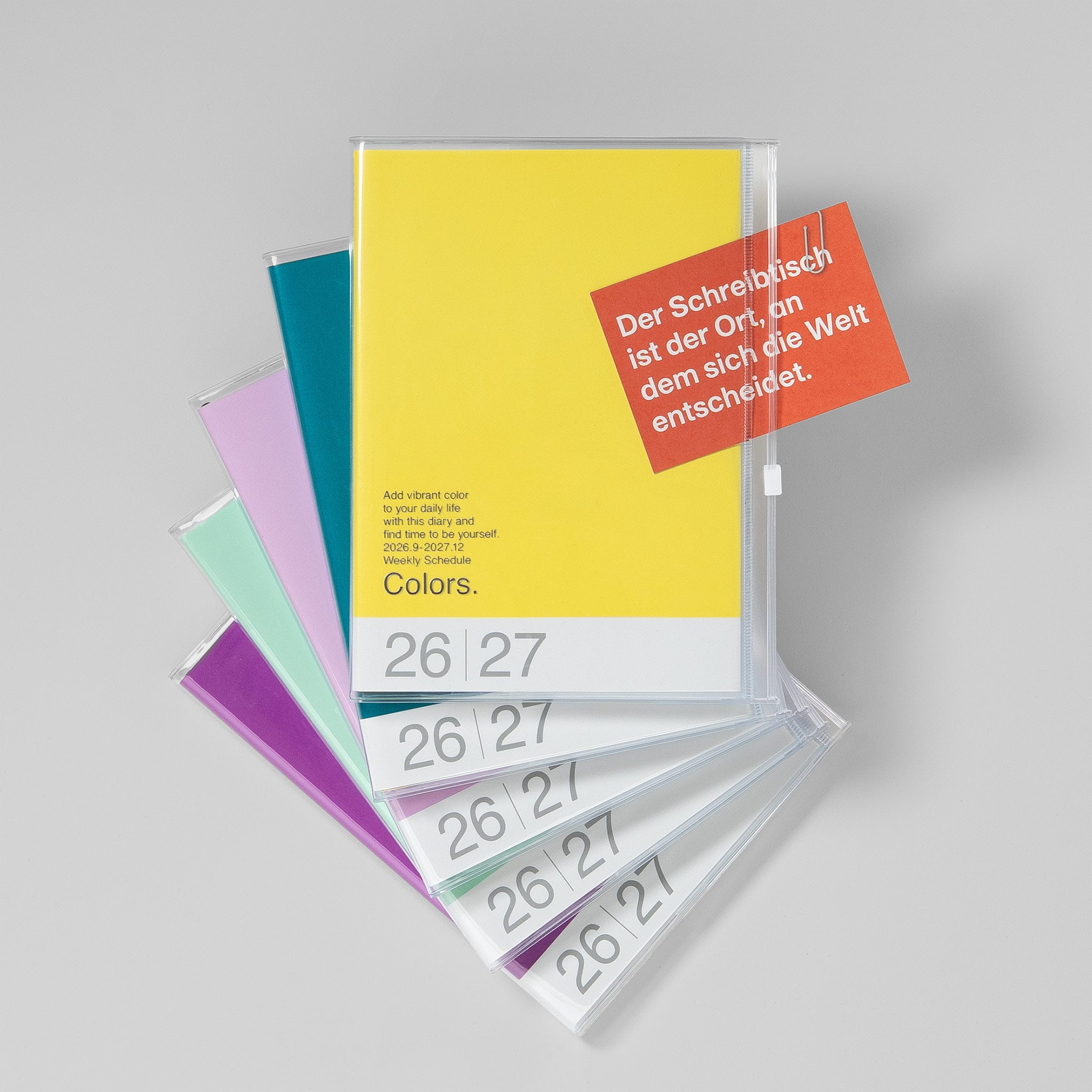 Mark's Taschenkalender A5 2026/27, Farbübersicht aller Farben