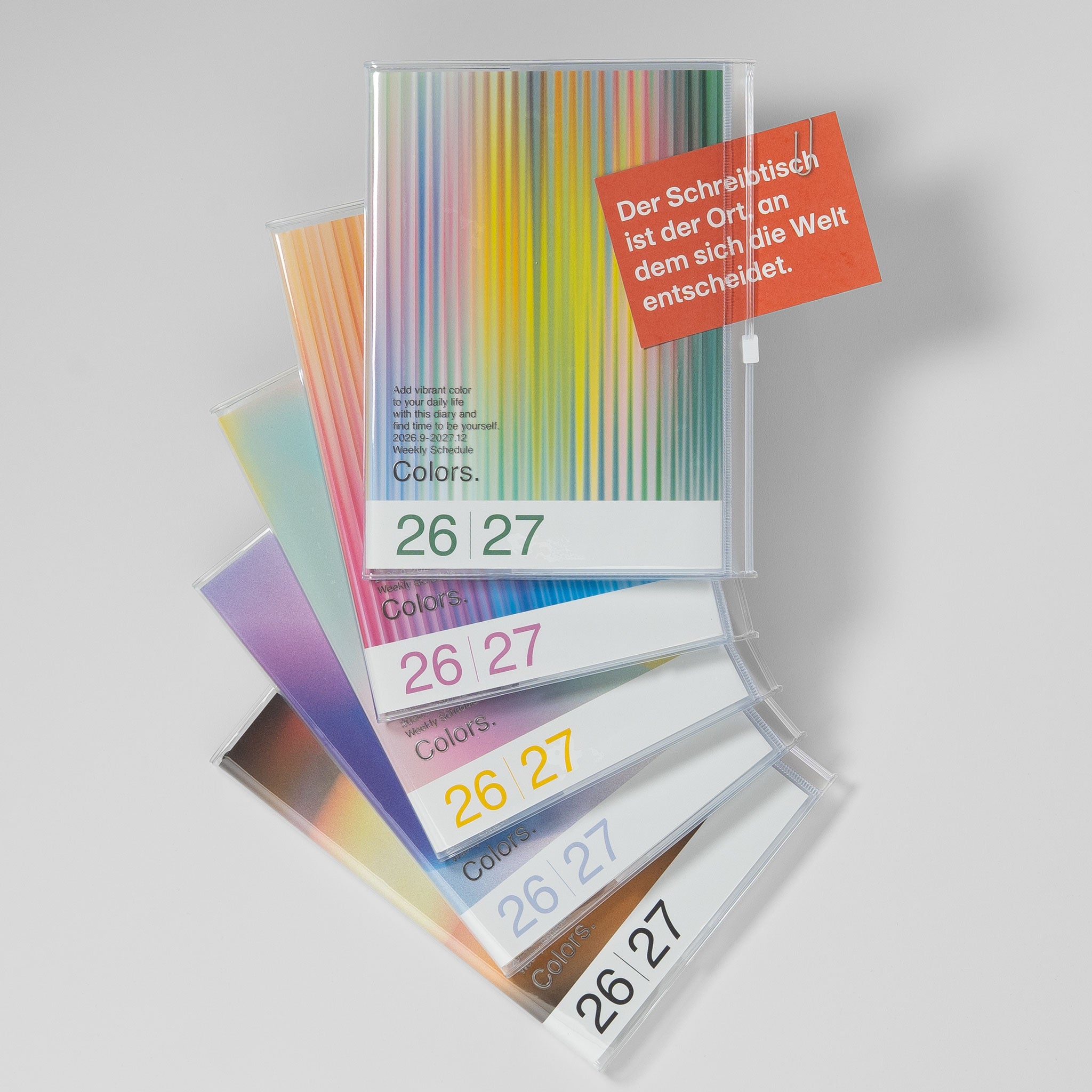 Mark's Taschenkalender A5 2026/27 Verlauf „Colors.", Farbübersicht aller Verlaufsfarben