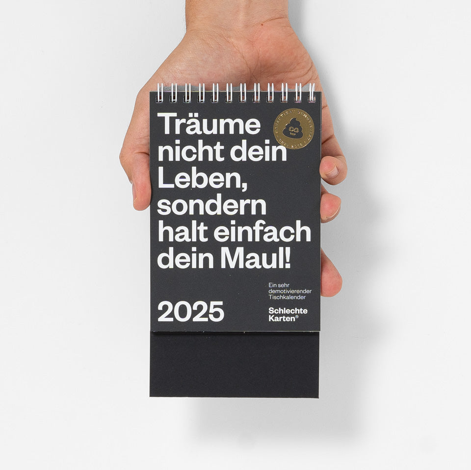 Demotivierendes Set: Tischkalender 2026 + Block