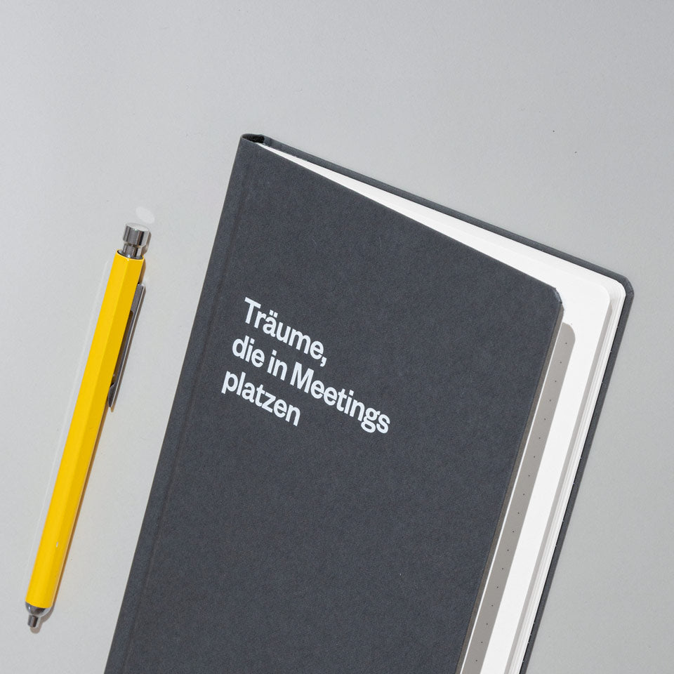 Oh No Notes Notizbuch dunkelgrau / Träume, die in Meetings platzen
