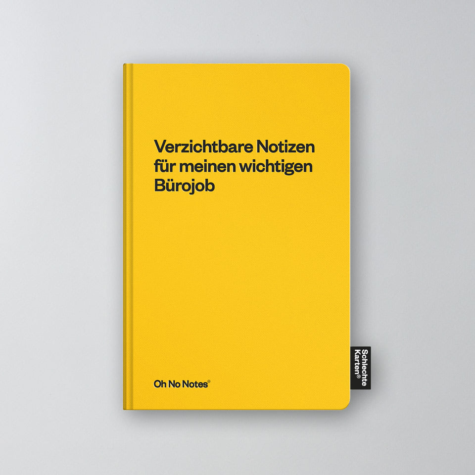 Oh No Notes Notizbuch gelb / Verzichtbare Notizen