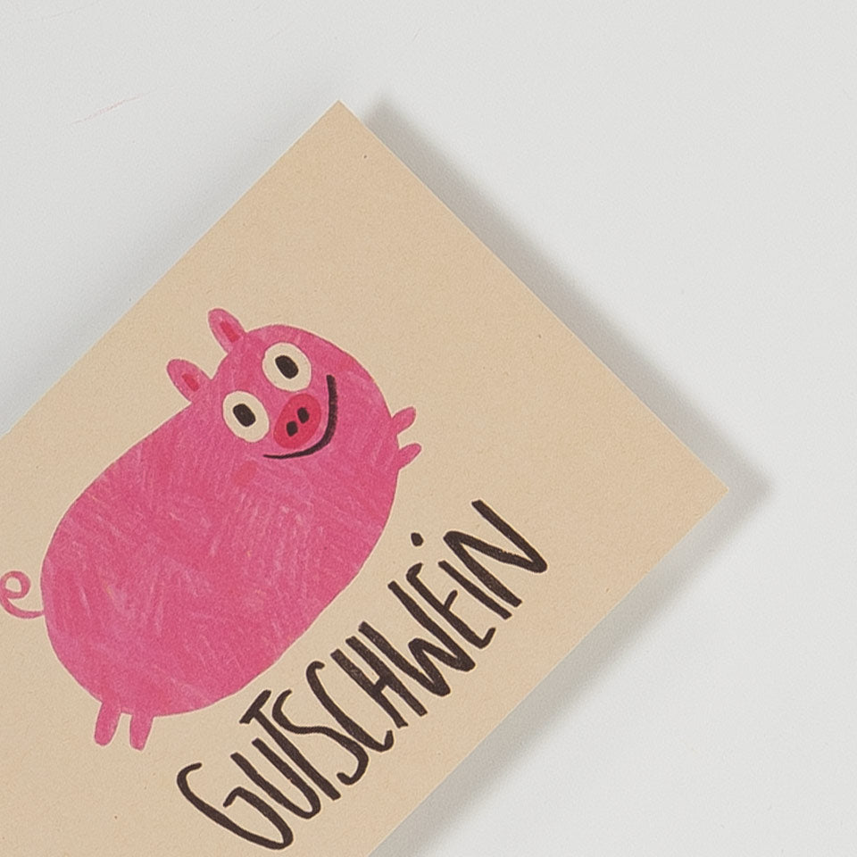 Postkarte Gutschwein