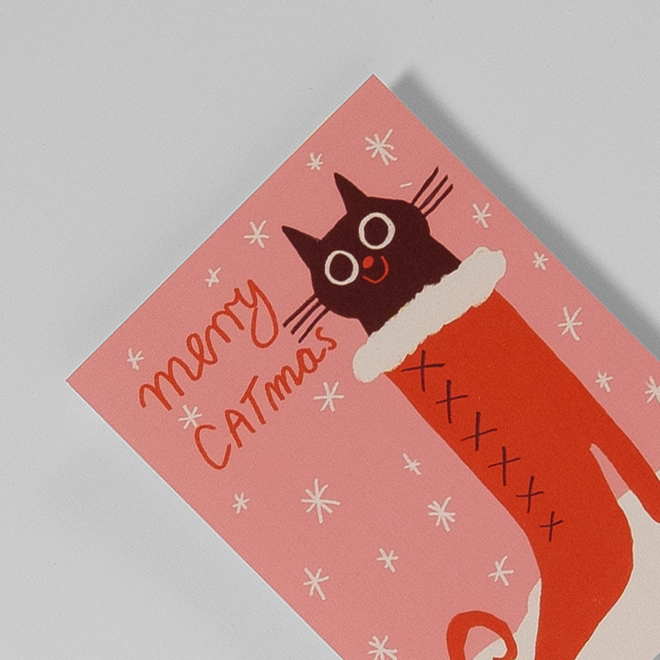 Weihnachtspostkarte Merry Catmas