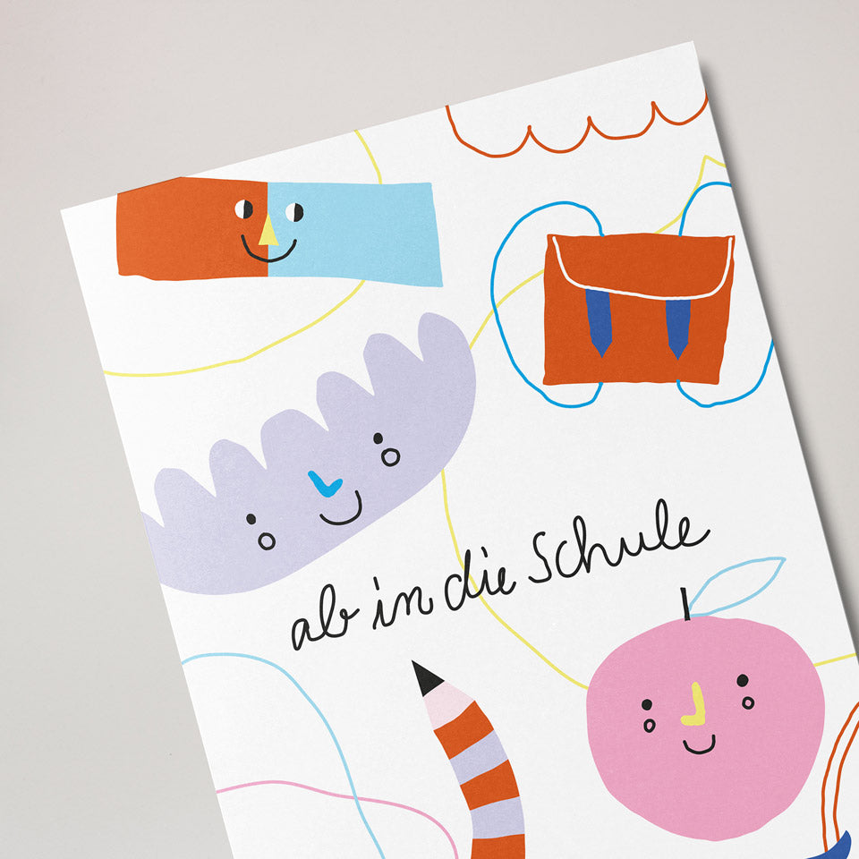 Postkarte ab in die Schule