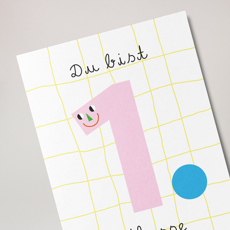 Postkarte Du bist 1. Klasse