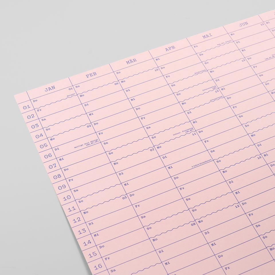Eisenhauer Wandkalender 2026 – Doppelseitig rosa