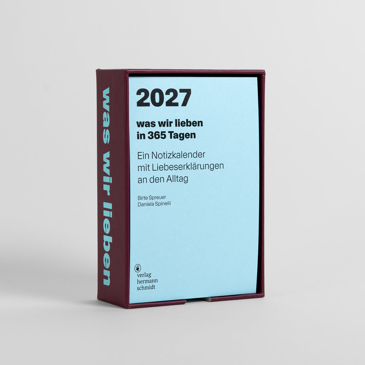 Verlag Hermann Schmidt Abreißkalender Was wir lieben 2027 – Sammelbox mit Kalenderblock