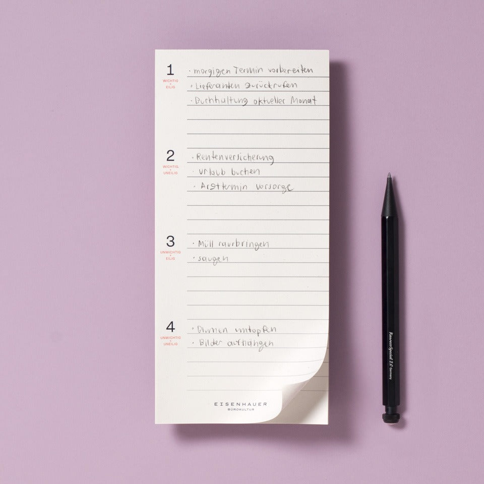 Notizblock Eisenhauer To-Do-Liste
