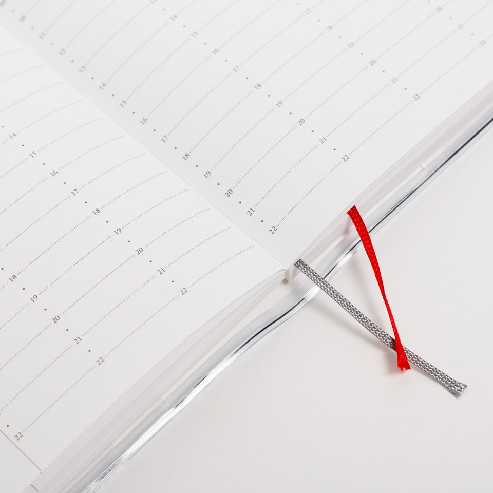 A6 Kalender 2025/26 mit Umschlagtasche Verlauf